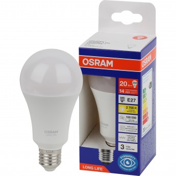 Лампа светодиодная OSRAM LED 20Вт Е27 2700К 2452Лм груша 220В Лампа светодиодная OSRAM LED 20Вт Е27 2700К 2452Лм груша 220В